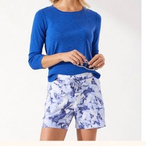 Tommy Bahama Fresco Floral   5 inch Linen Shorts Womens XS